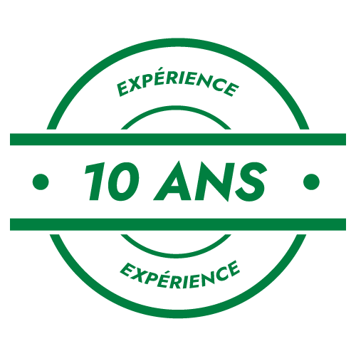 badge pour les plus de 10 ans d'expérience